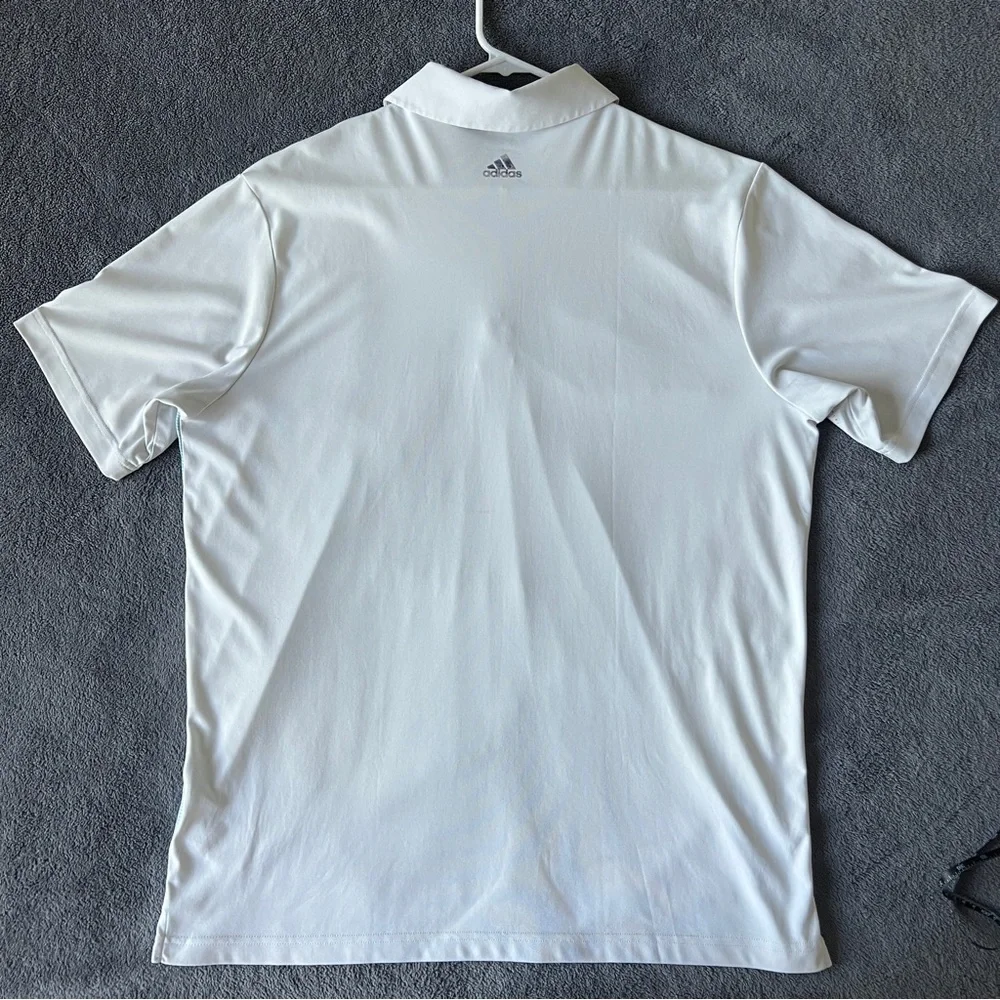 🔥adidas White and Blue Polo with Purple Accents